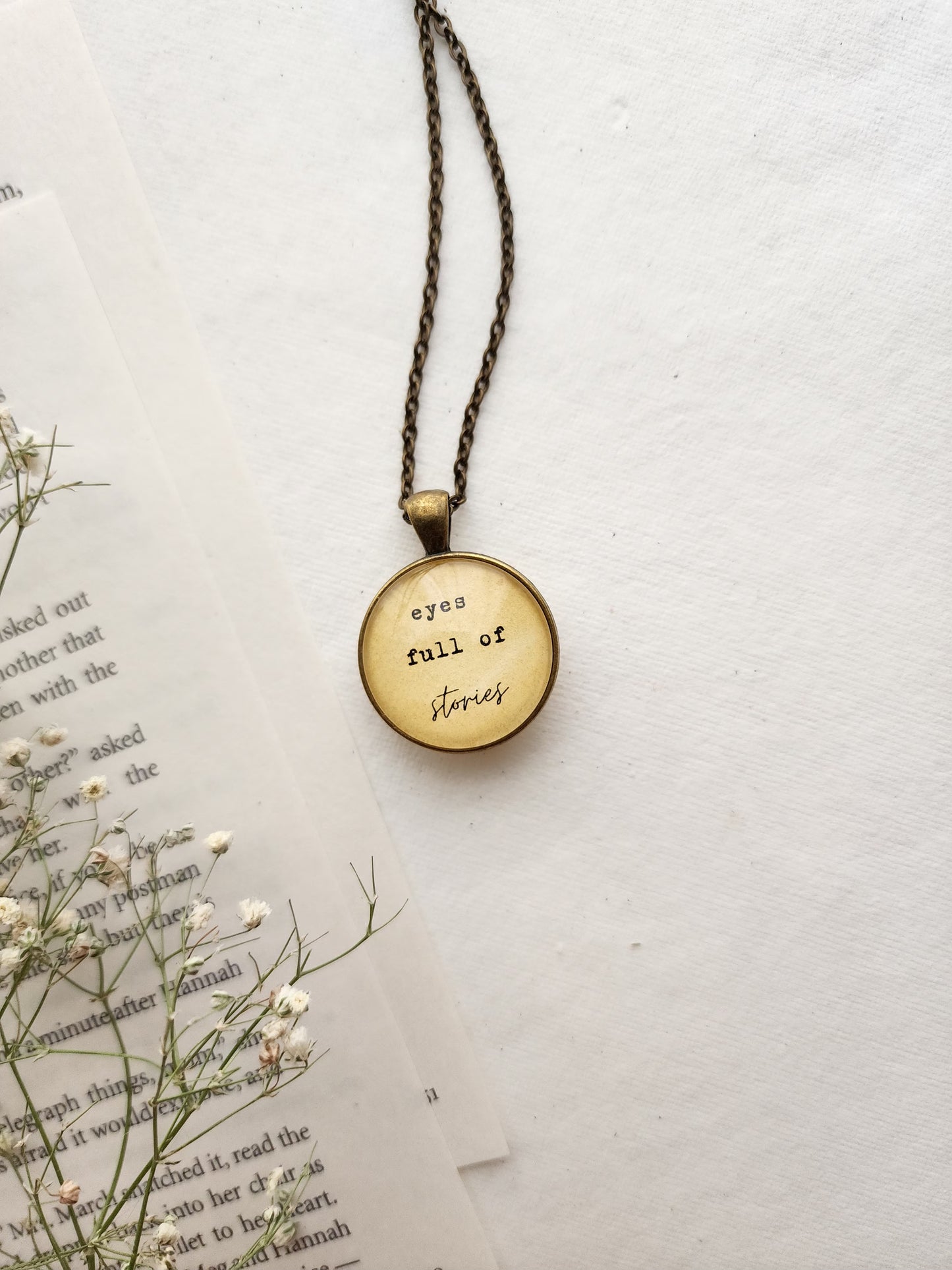 "stories  & memories..." Quote Pendant