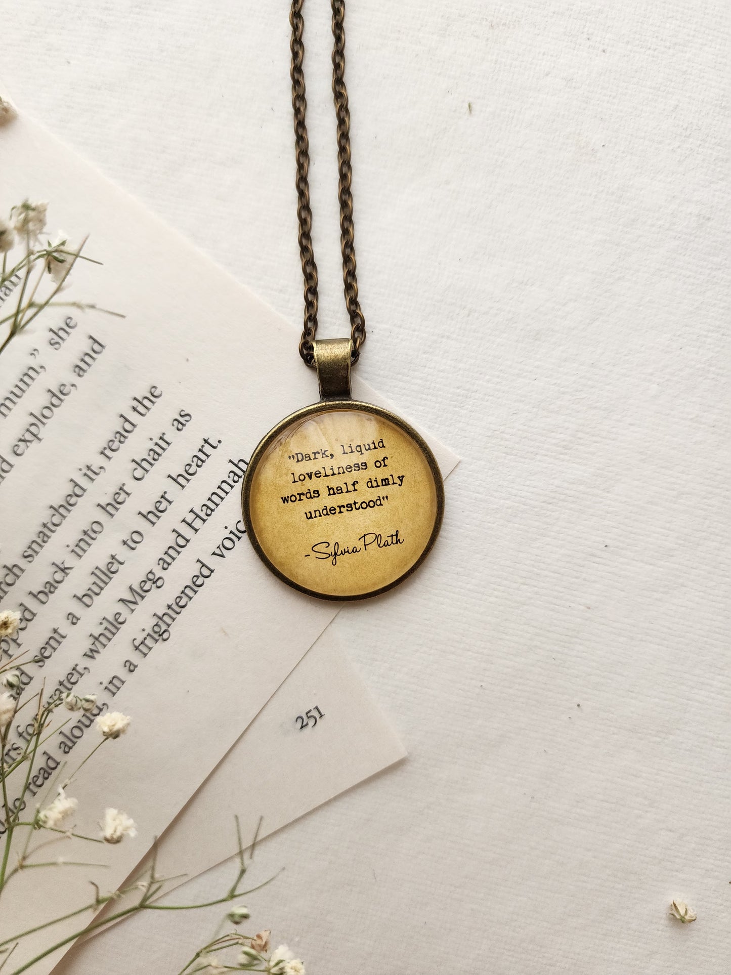 "..liquid loveliness..” Quote Pendant