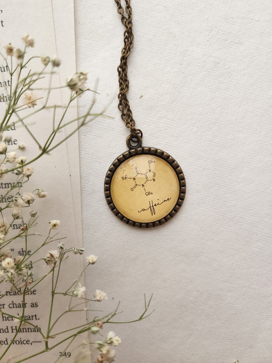 "Caffeine " Quote Pendant