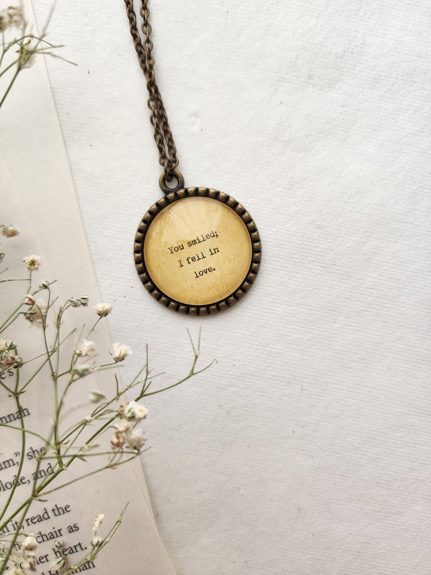 "i fell in love.." Quote Pendant