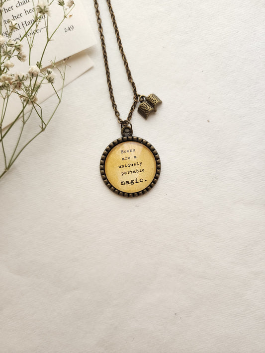 "Books are magic” Quote Pendant