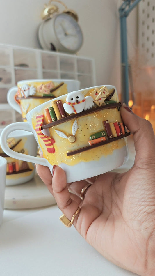 Harry Potter Inspired Bookshelf Mug | 3D Literary Coffee Mug
