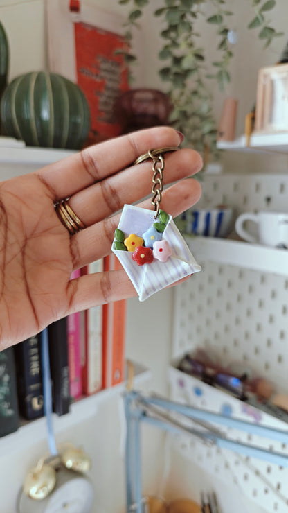 Floral Love Letter Envelope Keychain