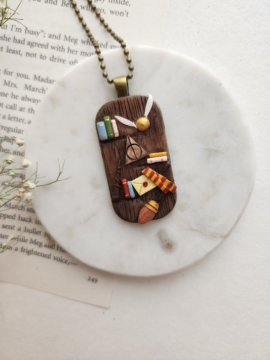 Harry Potter Themed Bookshelf Pendant
