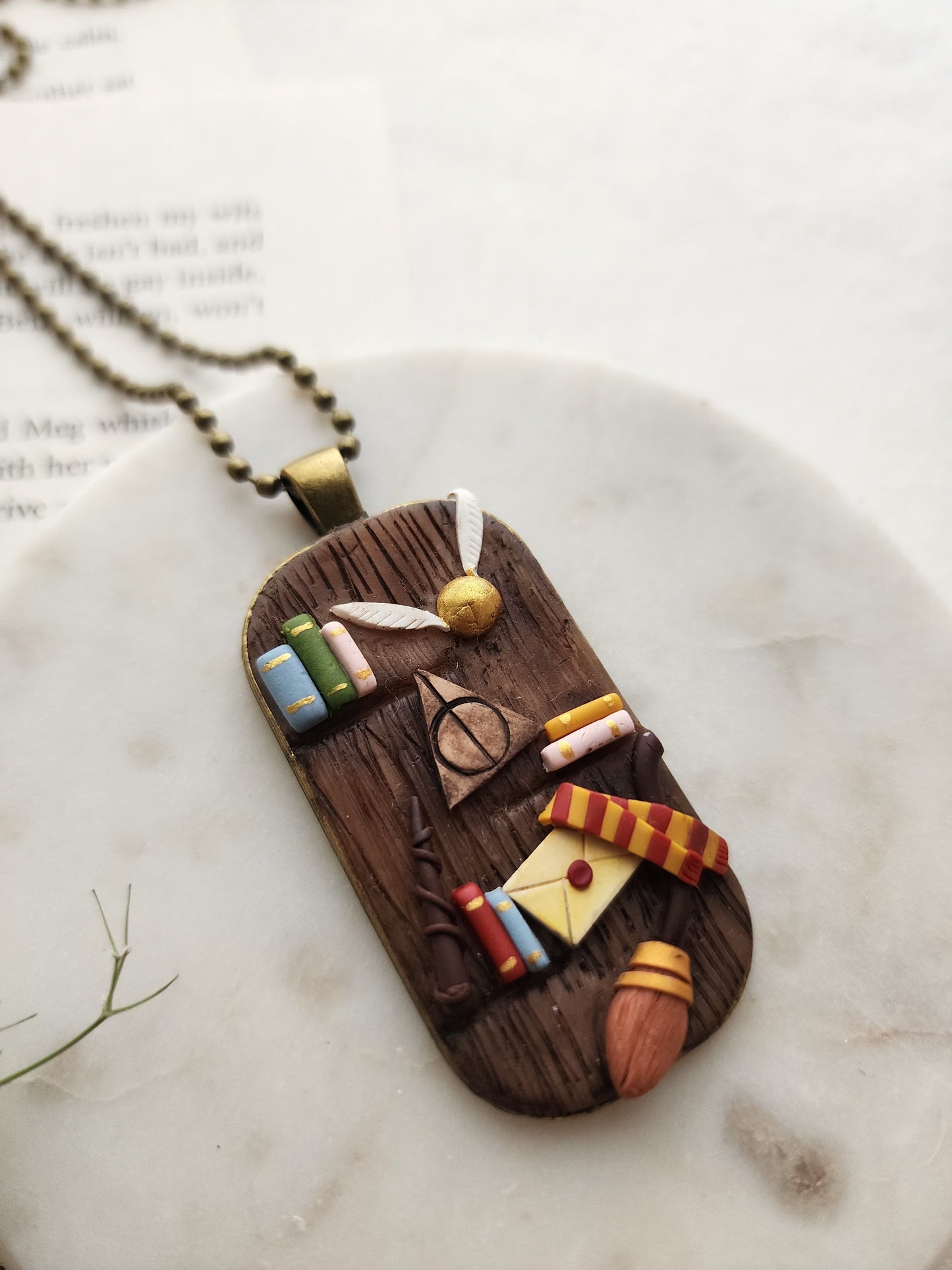 Harry Potter Themed Bookshelf Pendant