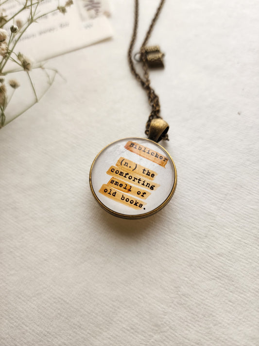 "Biblichor” Definition Quote Pendant