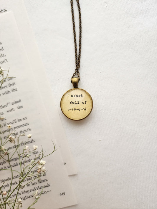 "stories  & memories..." Quote Pendant