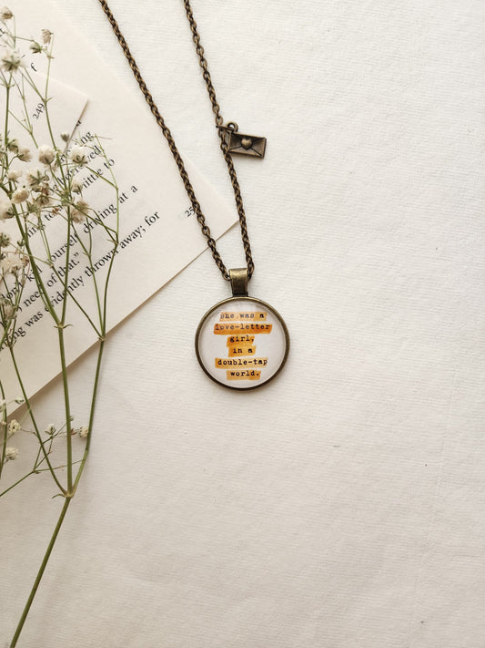 "she was a love-letter...” Quote Pendant