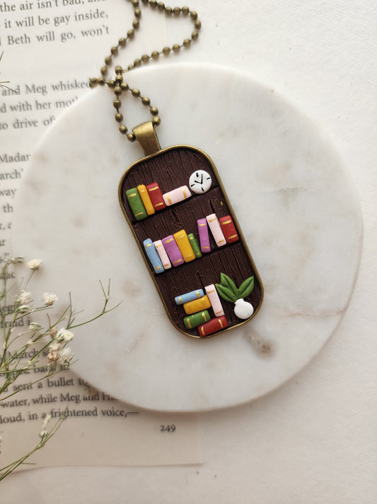 Bookshelf Pendant for Bibliophiles