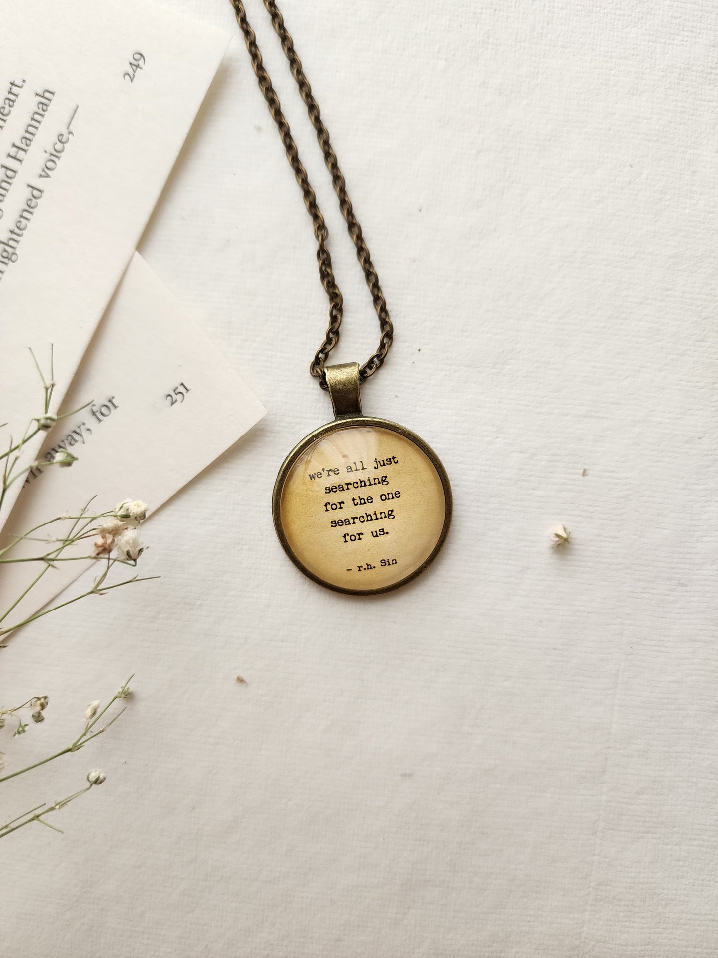 "we are all searching....” Quote Pendant