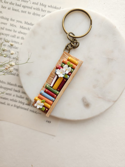 Books-On-A-Shelf Keychain - Light Colour