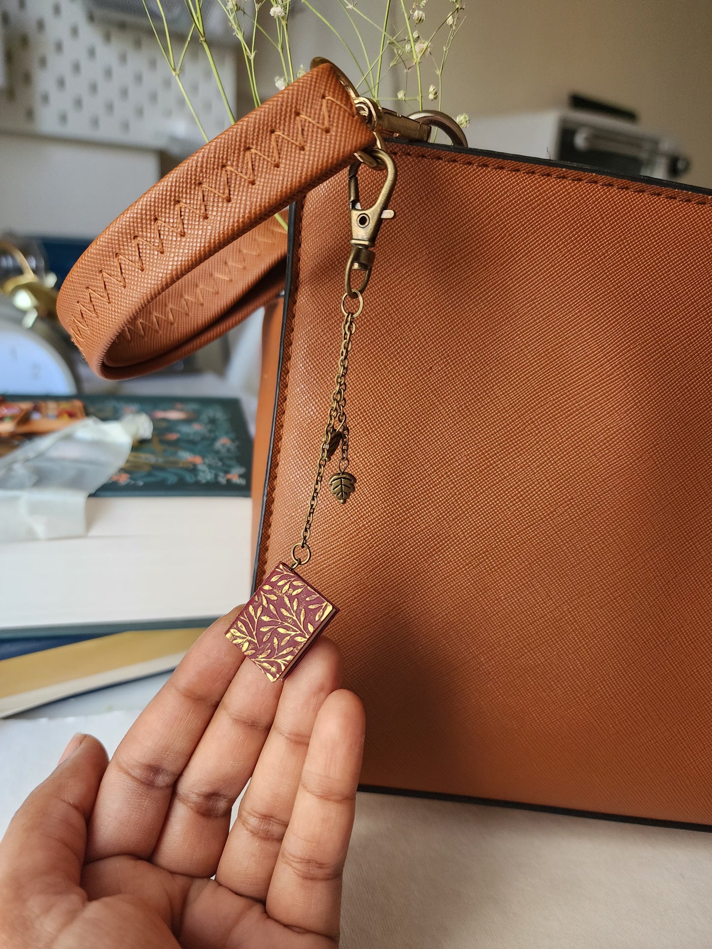 Aesthetic Flower Book - Bag Charm