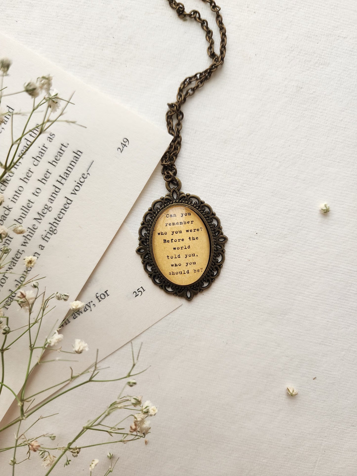 "can you remember...” Quote Pendant