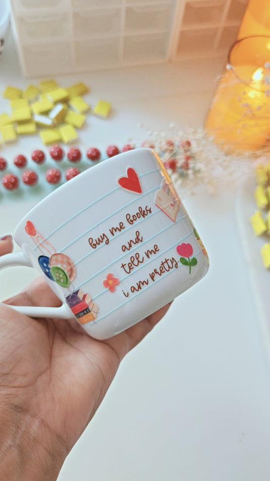 ‘Buy Me Books’  – Cute Aesthetic Book Lover Cup