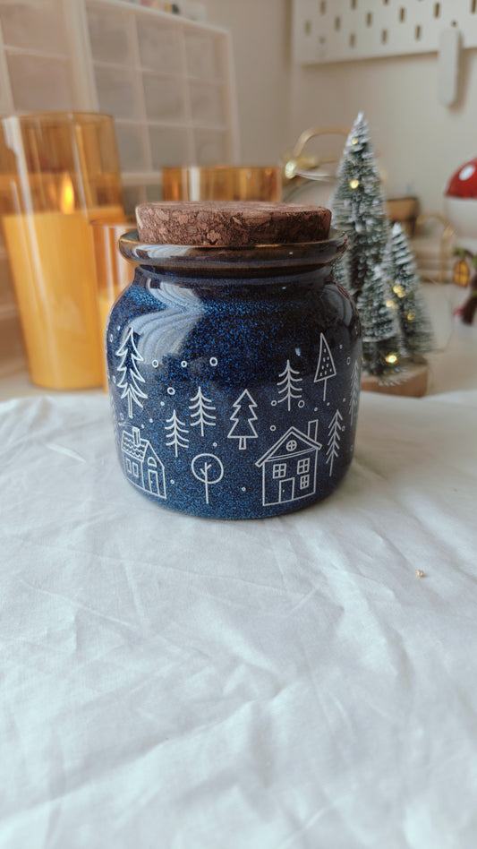 Winter Village Storage Jar
