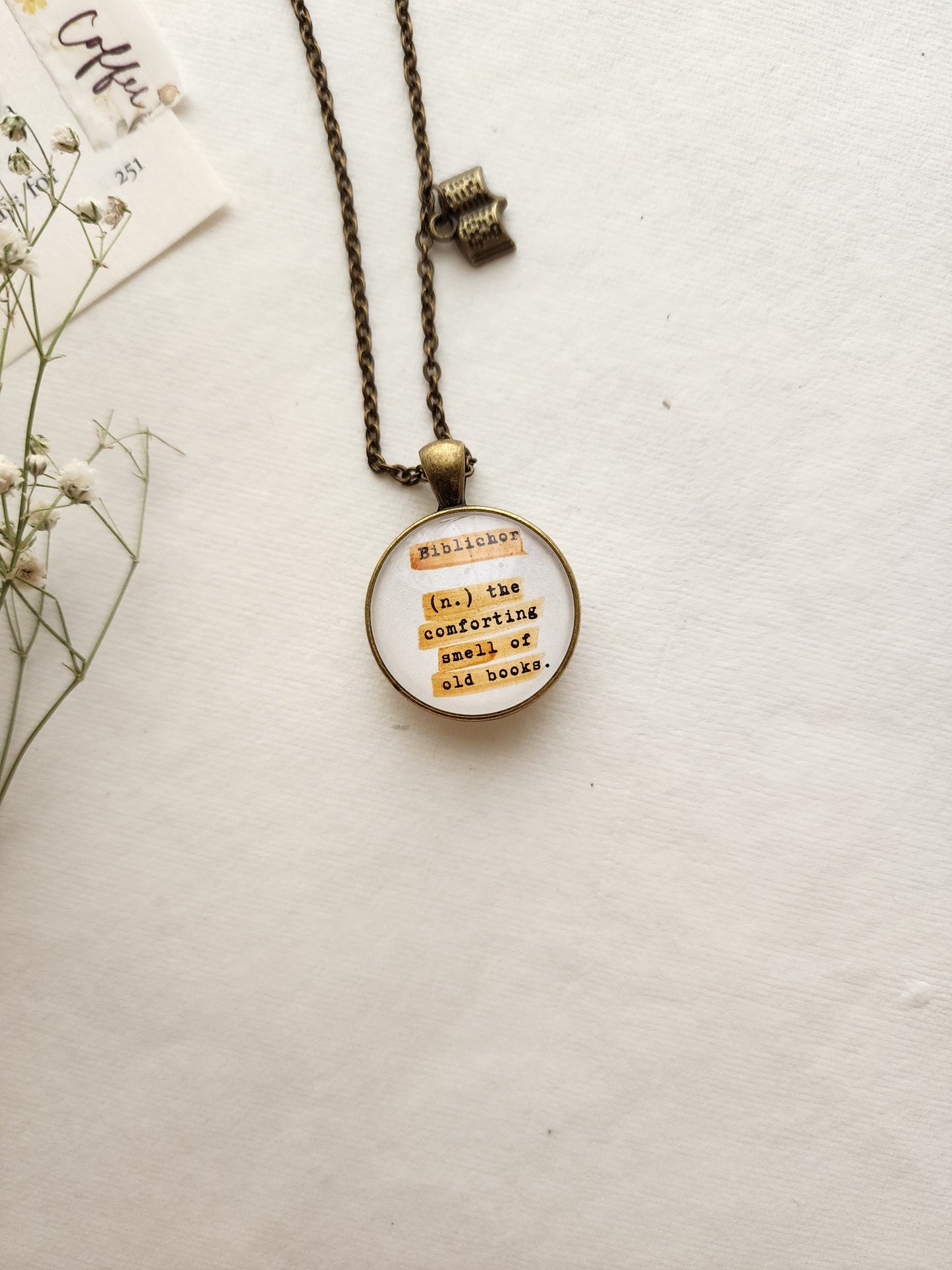 "Biblichor” Definition Quote Pendant
