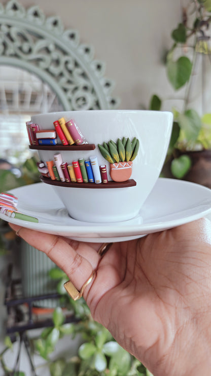 Sip & Savor : Bookshelf on a Cup Set for Book Lovers