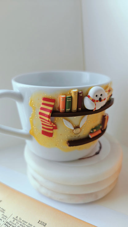 Harry Potter Inspired Bookshelf Mug | 3D Literary Coffee Mug