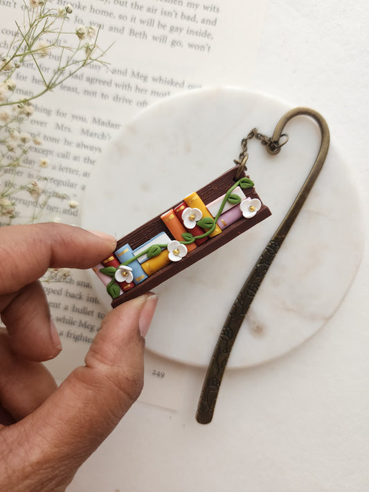 Books-On-A-Shelf Bookmark - Dark Colour