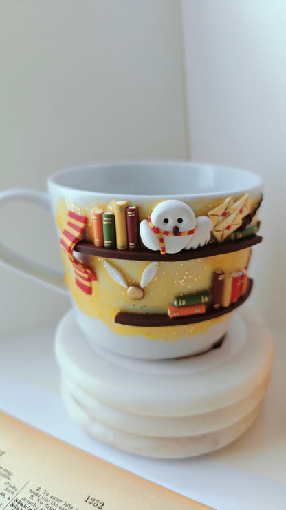 Harry Potter Inspired Bookshelf Mug | 3D Literary Coffee Mug