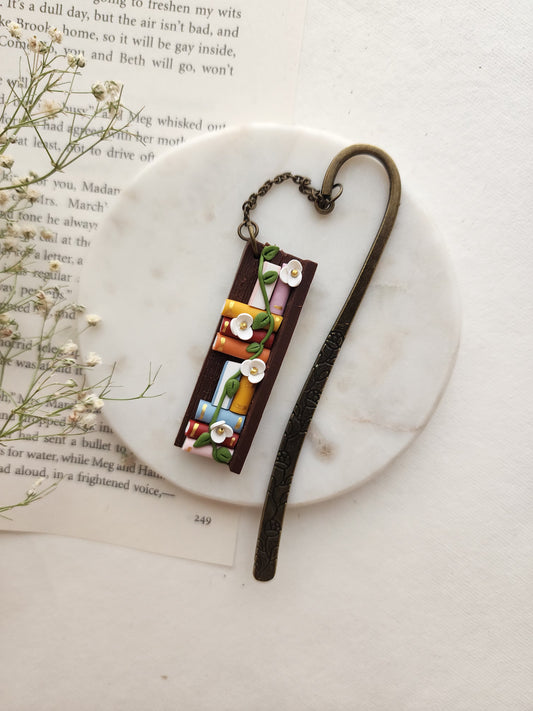Books-On-A-Shelf Bookmark - Dark Colour