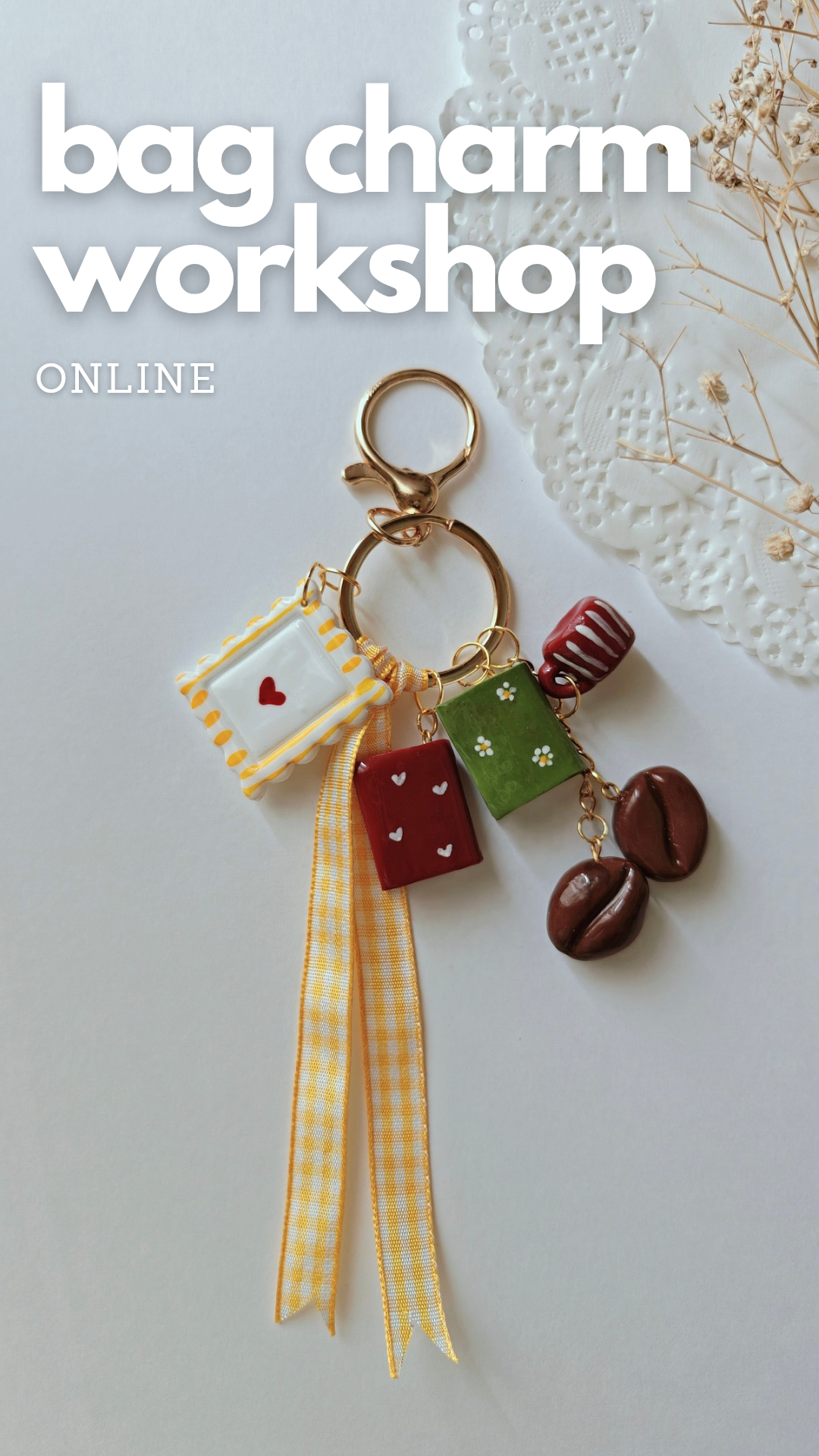 Booklover Bag Charm - Polymer Clay Workshop | 22nd August, LIVE on Zoom