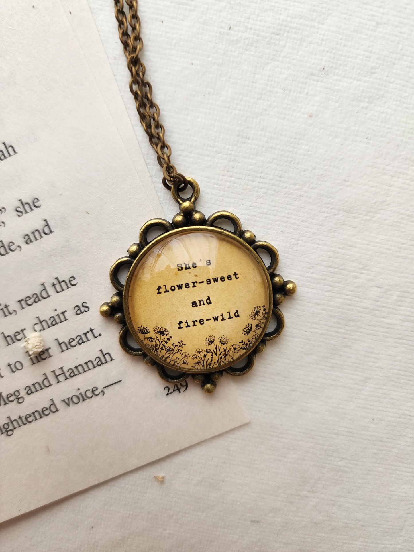 "....flower-sweet.... " Quote Pendant