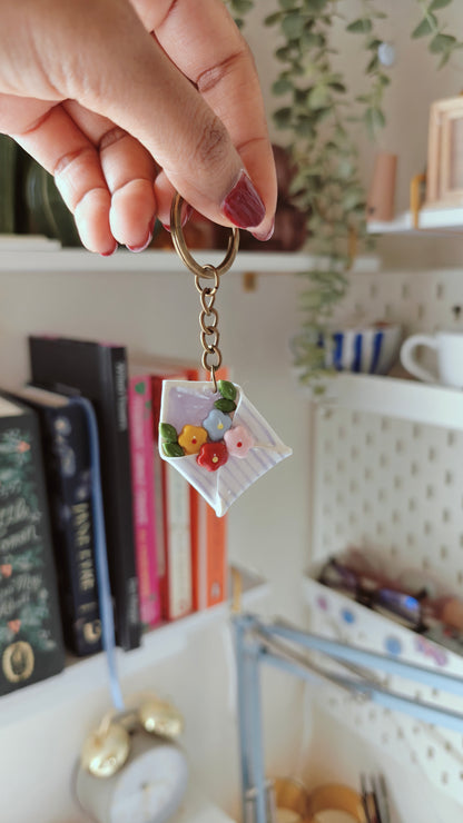 Floral Love Letter Envelope Keychain