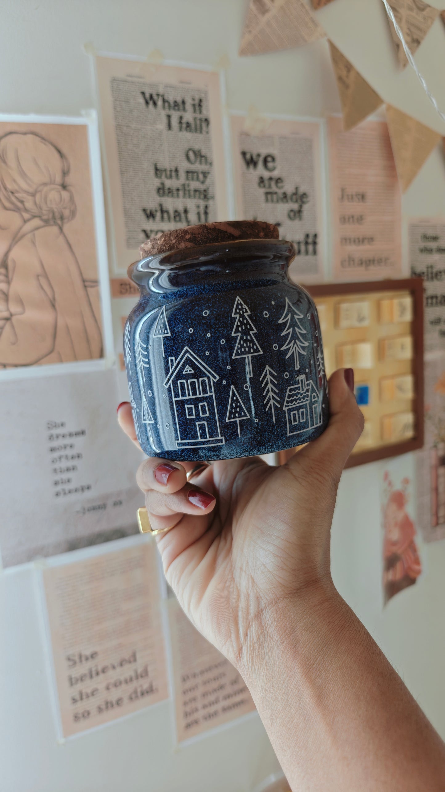 Winter Village Storage Jar