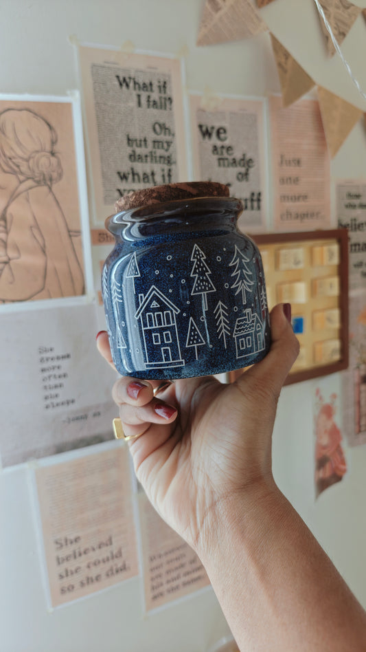 Winter Village Storage Jar