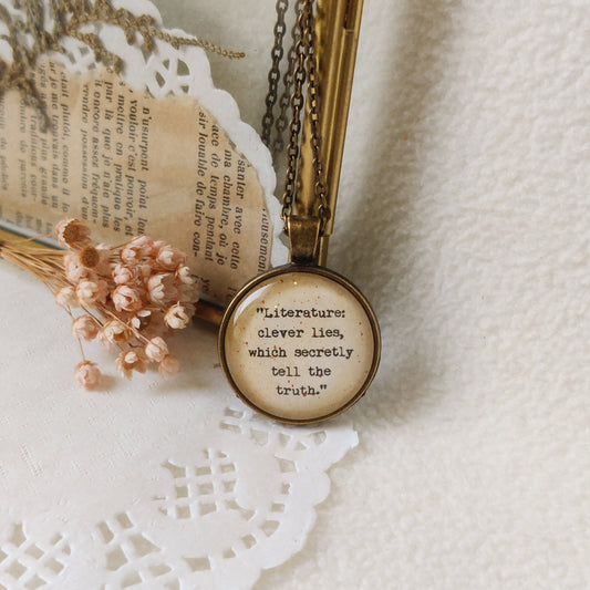 "Literature"  Quote Pendant