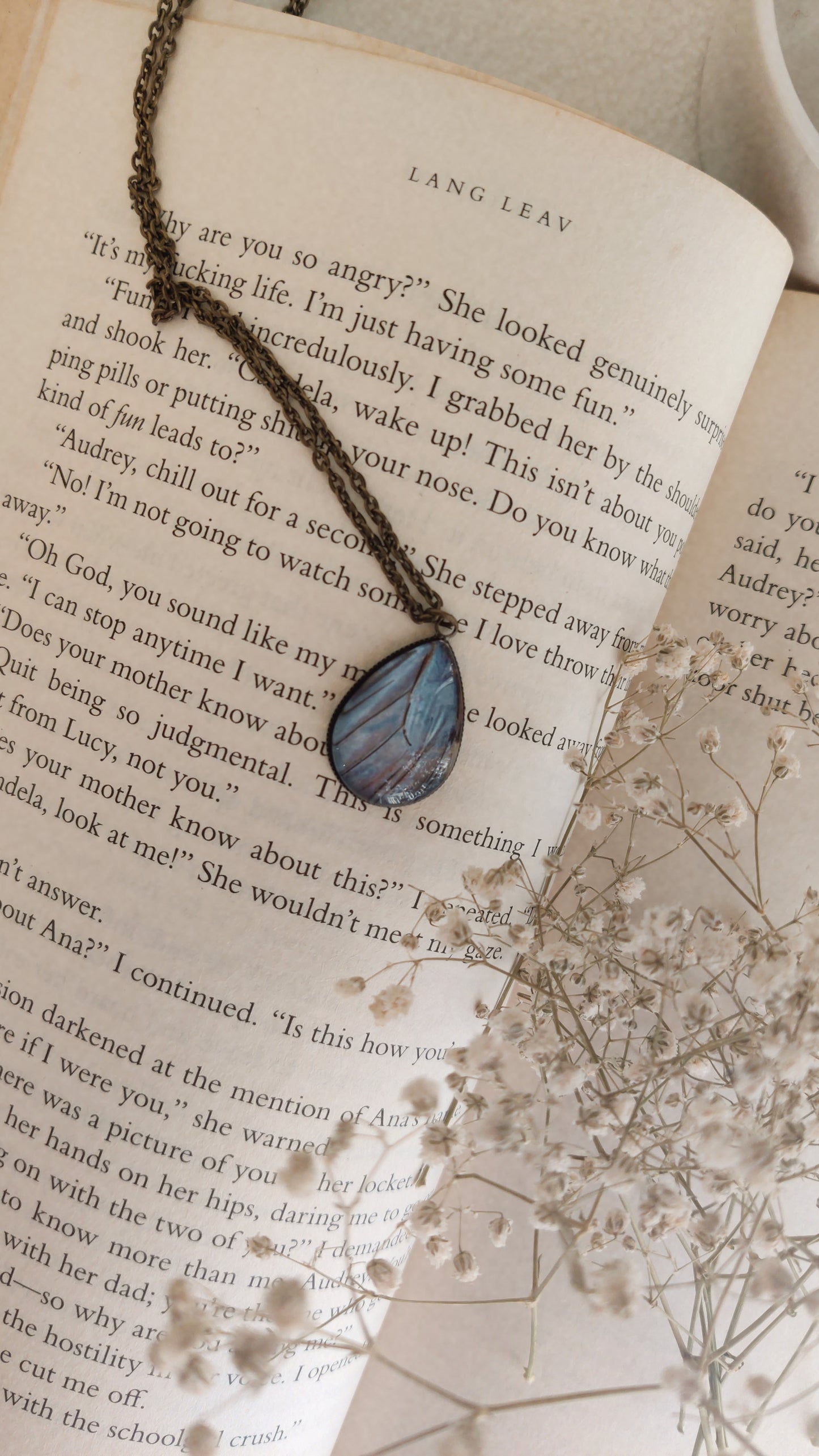 Blue Butterfly Wing Pendant
