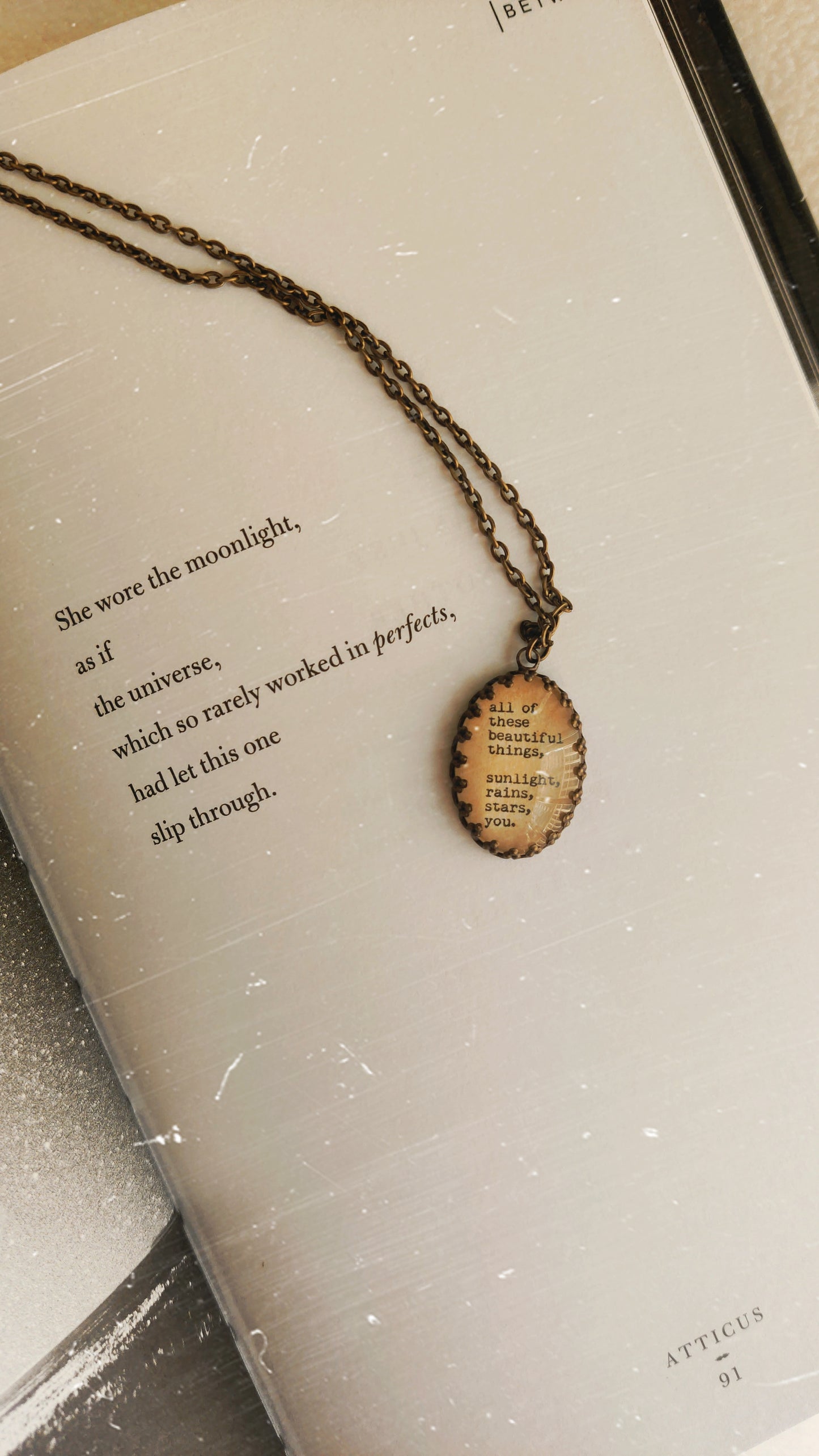 "all of these beautiful things.." Quote Jewelry