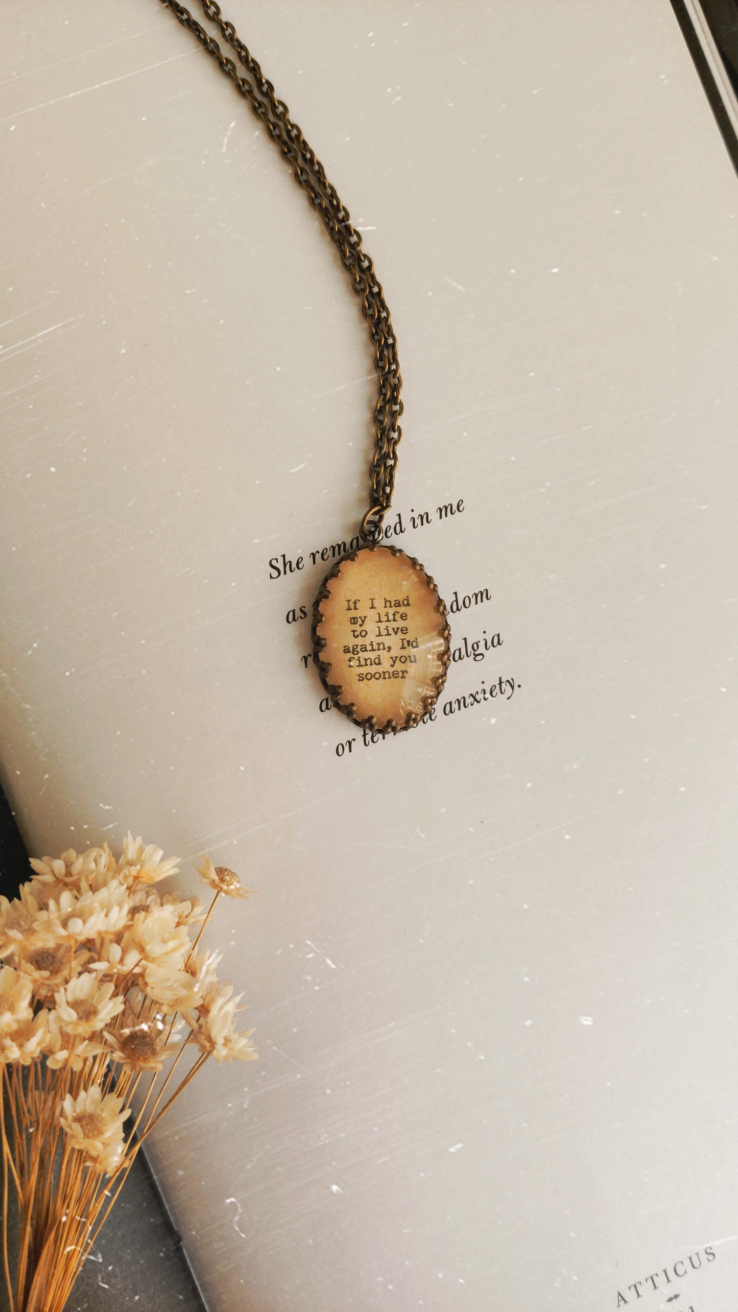 "I'd find you sooner.." Quote Jewelry