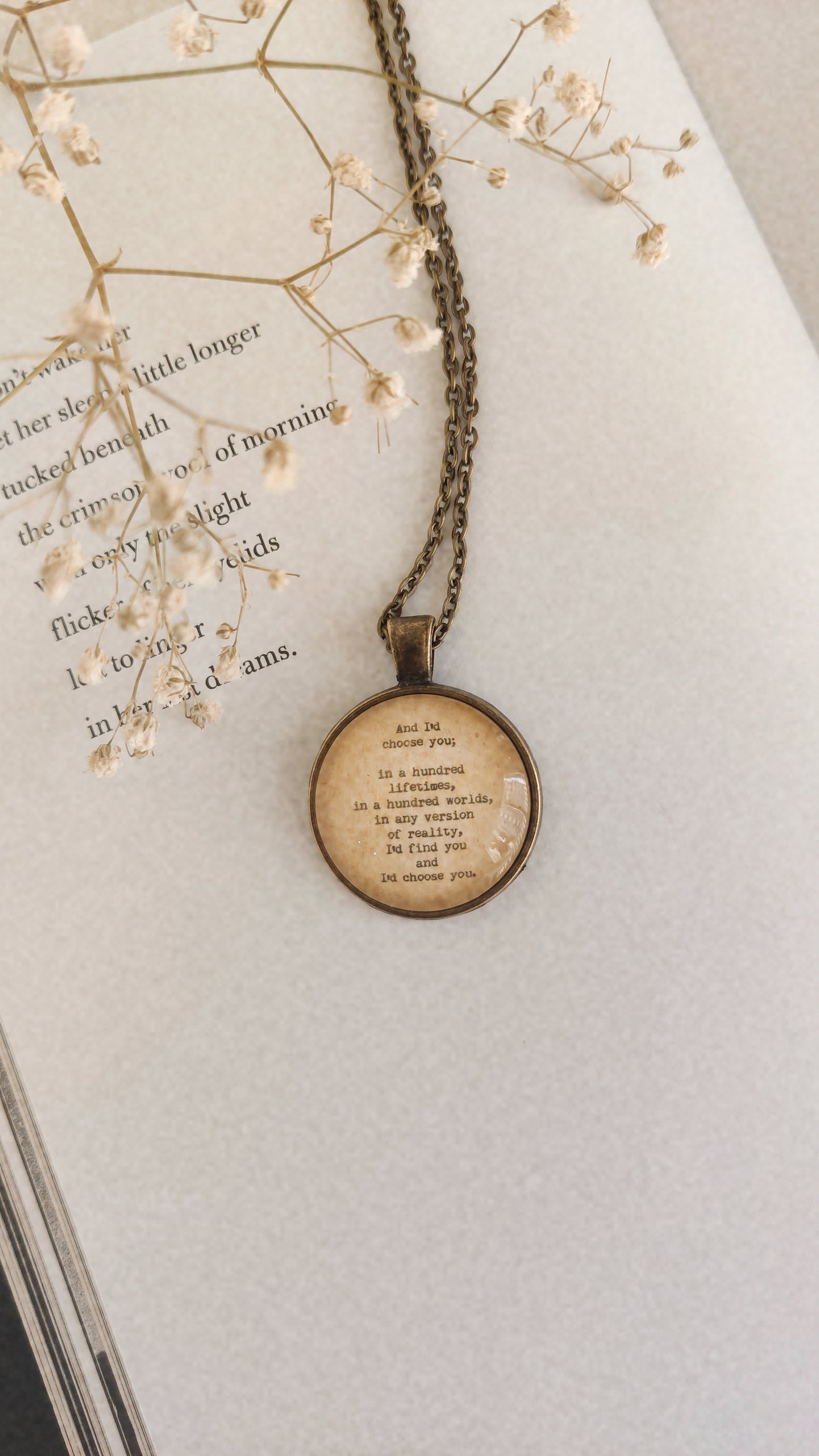 "And I'd choose you..." Quote Jewelry