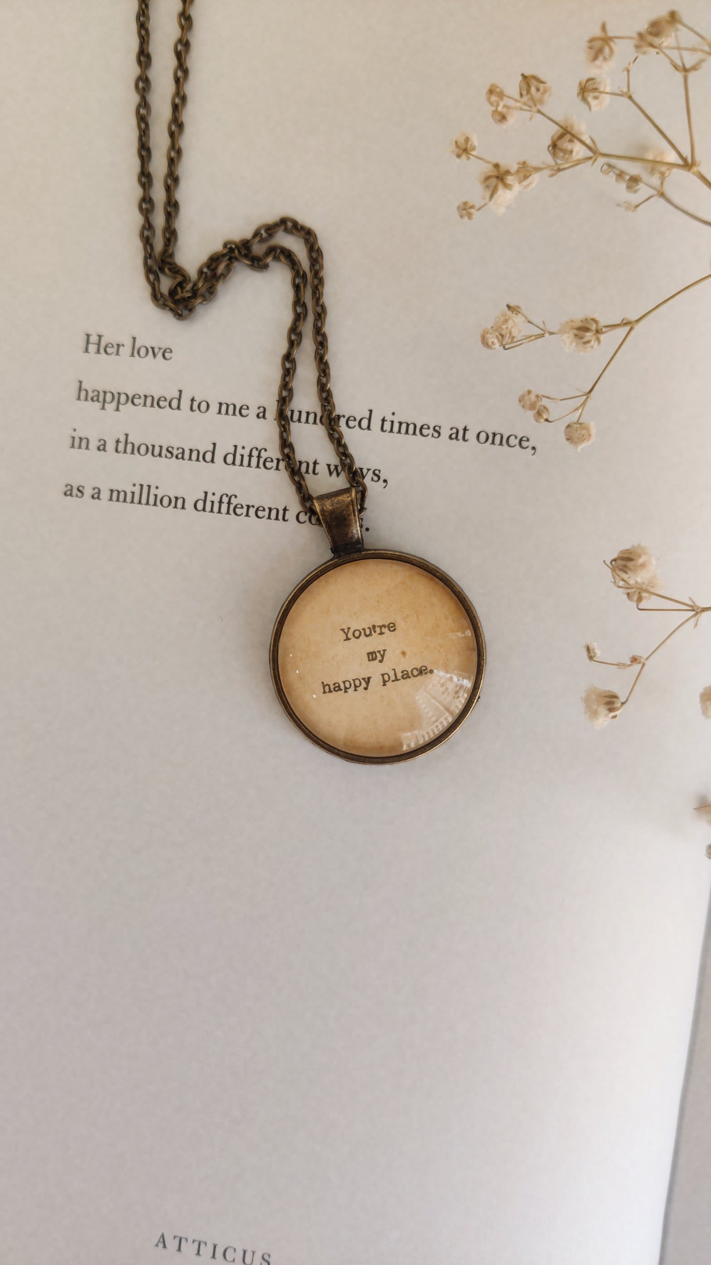 "My happy place" Quote Jewelry