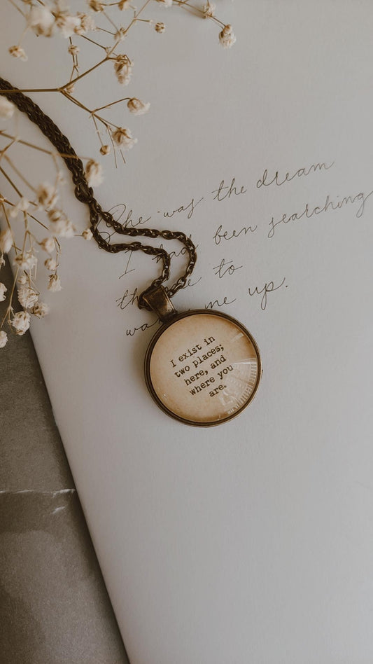 "..here & where you are" Quote Jewelry
