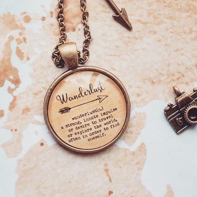 Wanderlust definition Quote Pendant