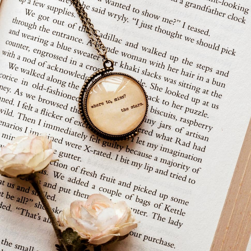 Where to, miss? The Stars - Double Sided Quote Pendant