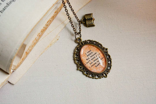 I read books....- Booklover Quote Pendant