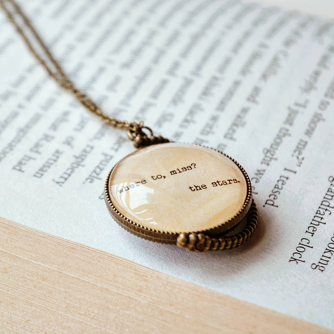 Where to, miss? The Stars - Double Sided Quote Pendant