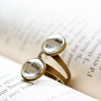 So many books, so little time - Adjustable Bookish Quote Finger Ring