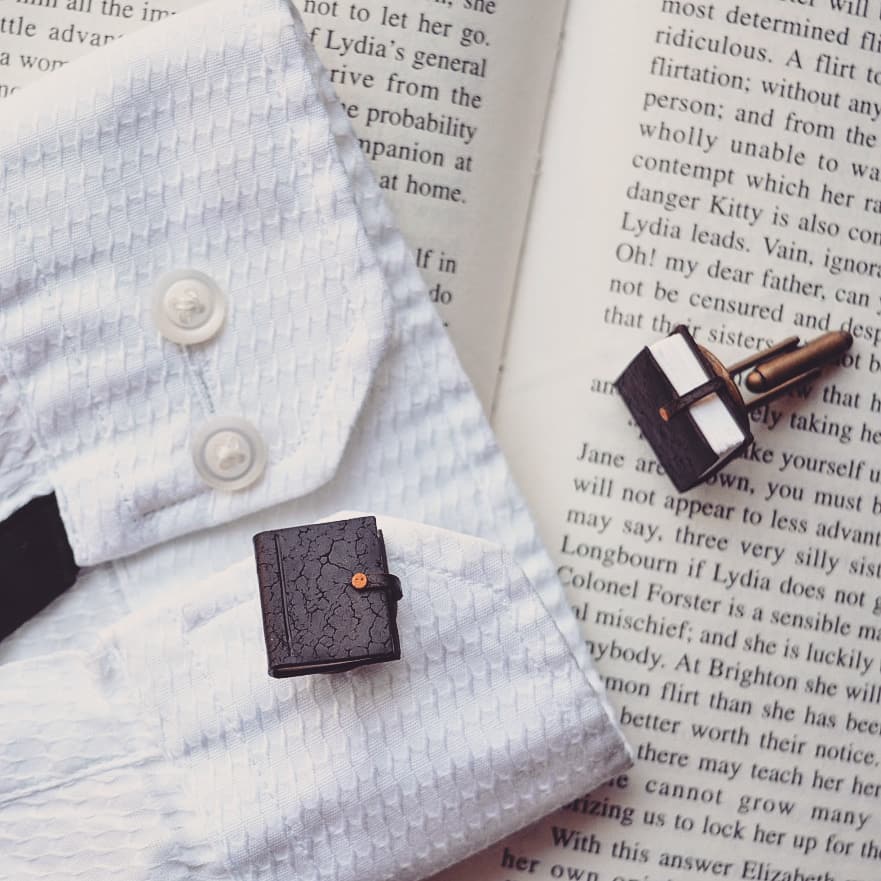Faux Leather Diary Cufflinks