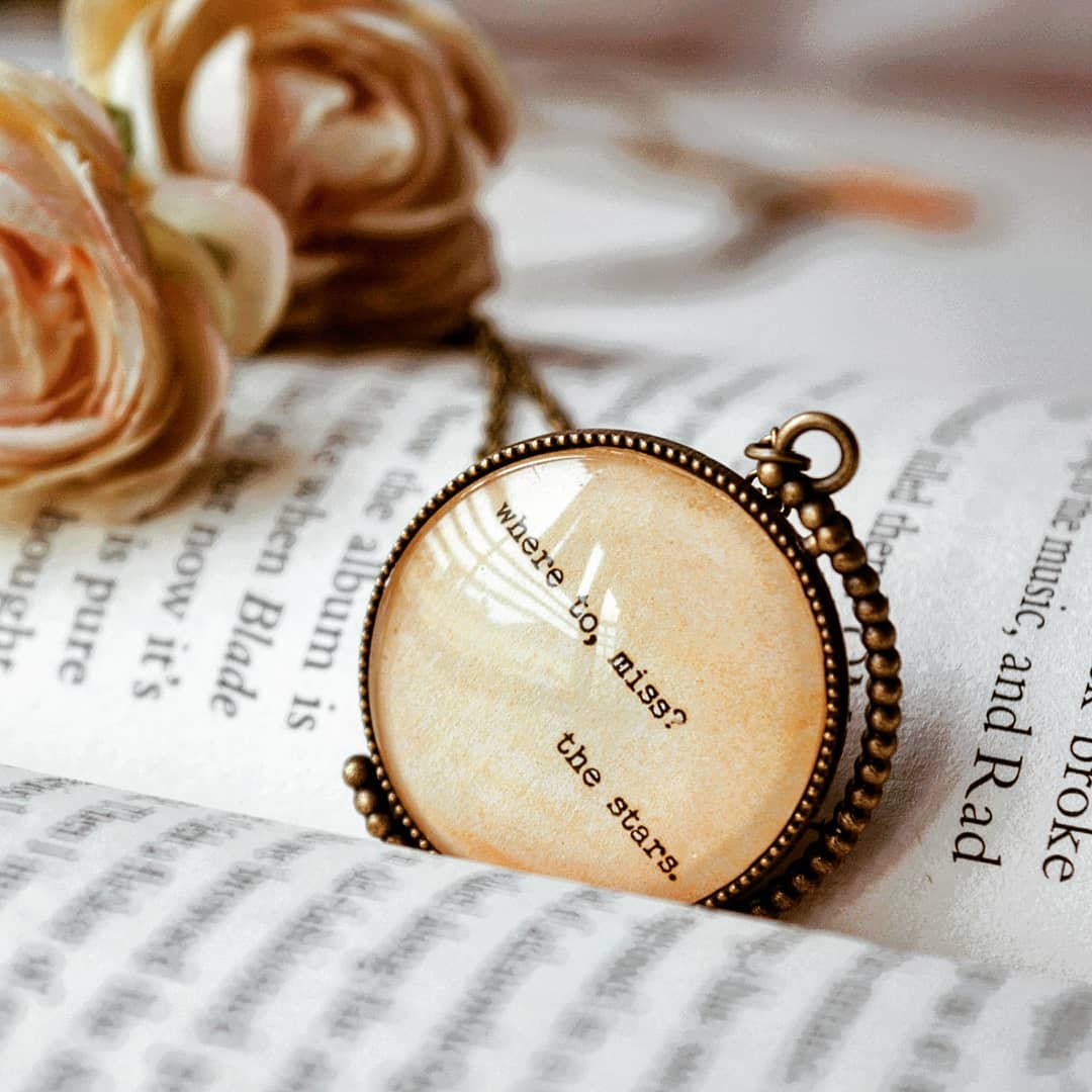 Where to, miss? The Stars - Double Sided Quote Pendant