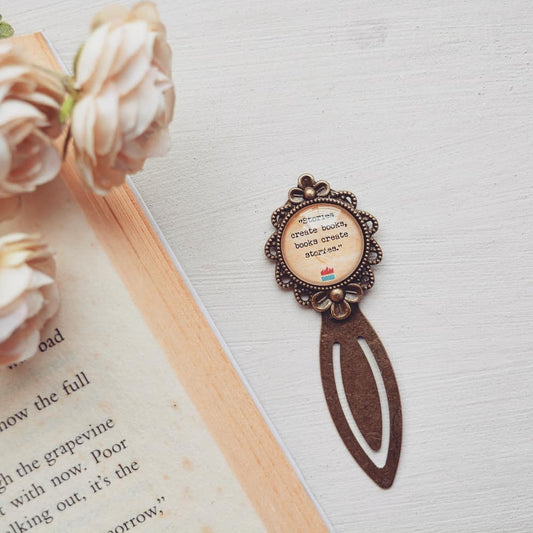 Stories create books, books create stories  - Bookish Quote Bookmark