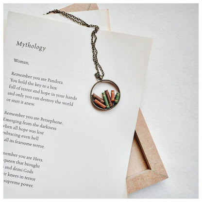 Random Stack of Books - Hollow Pendant
