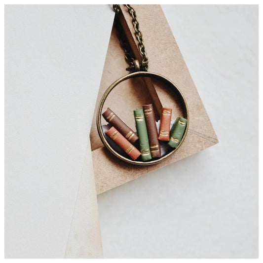 Random Stack of Books - Hollow Pendant