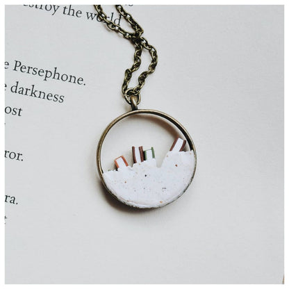 Random Stack of Books - Hollow Pendant
