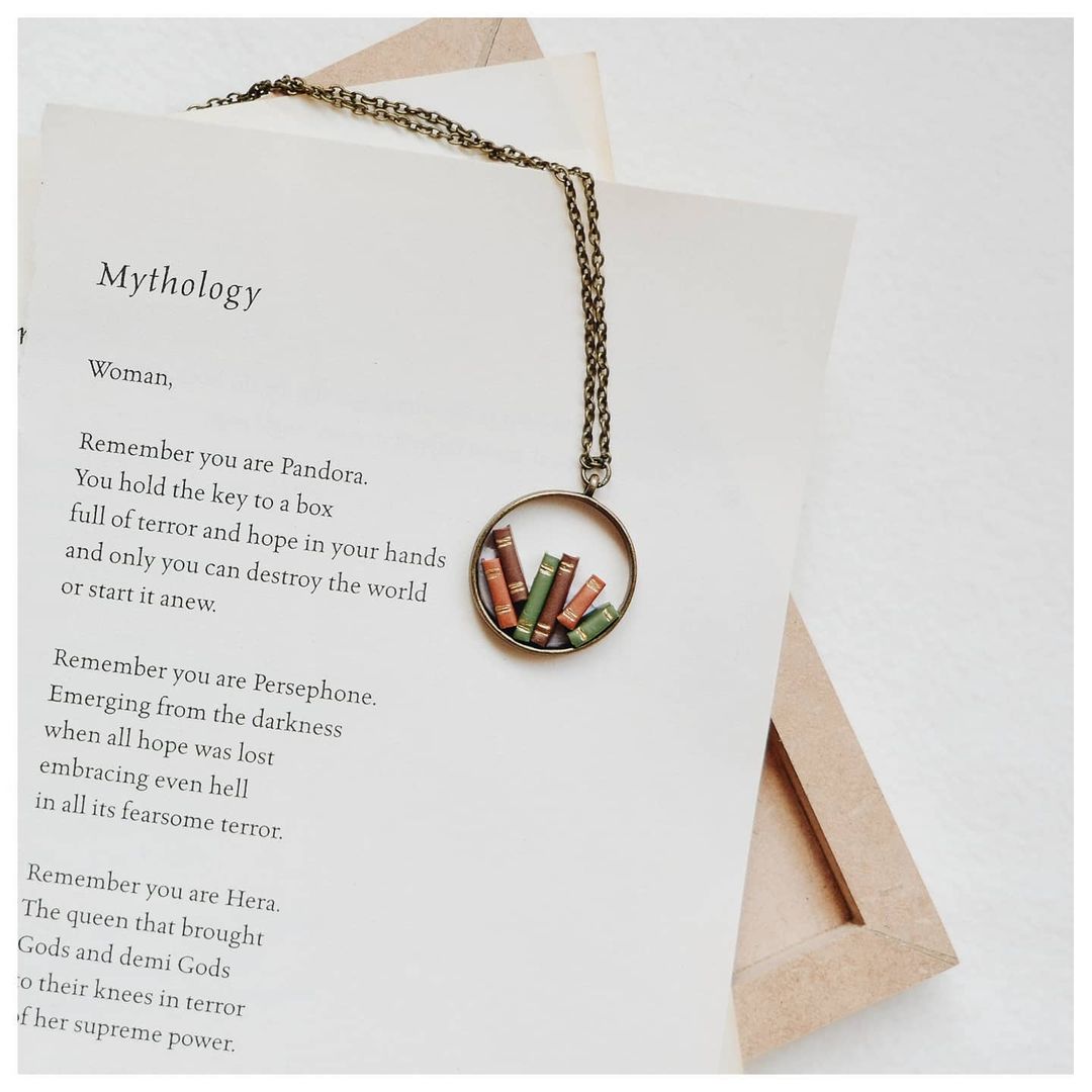 Random Stack of Books - Hollow Pendant