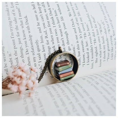 Vertical Stack of Books - Hollow Pendant